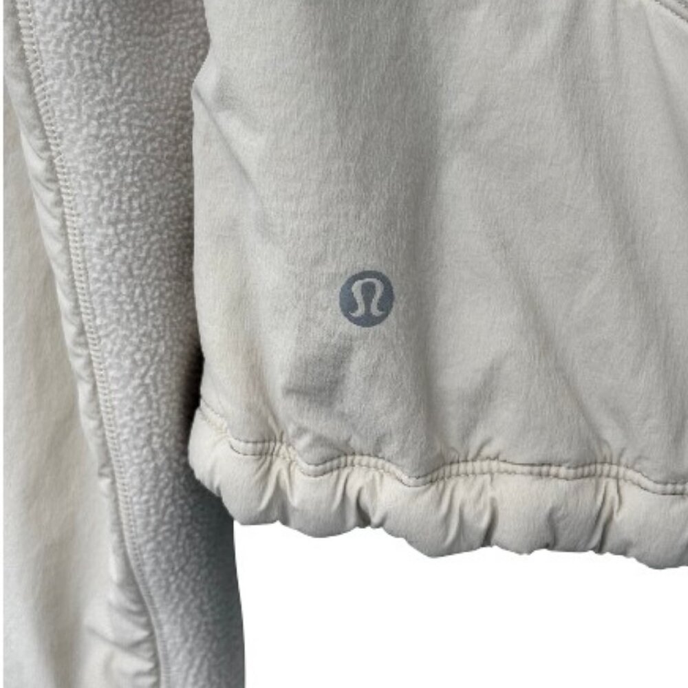 Lululemon fleece lined running jacket white women's size 10 - Picture 15 of 16